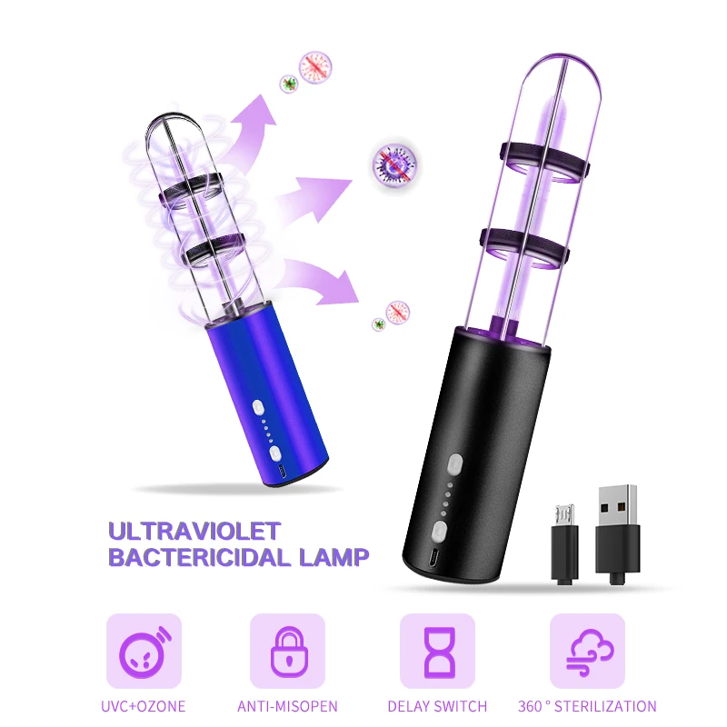  Портативная аккумуляторная семейная бактерицидная лампа WARSUN Q1mini УФ-дезинфекция озоновый свет 185-254нм УФ-c
