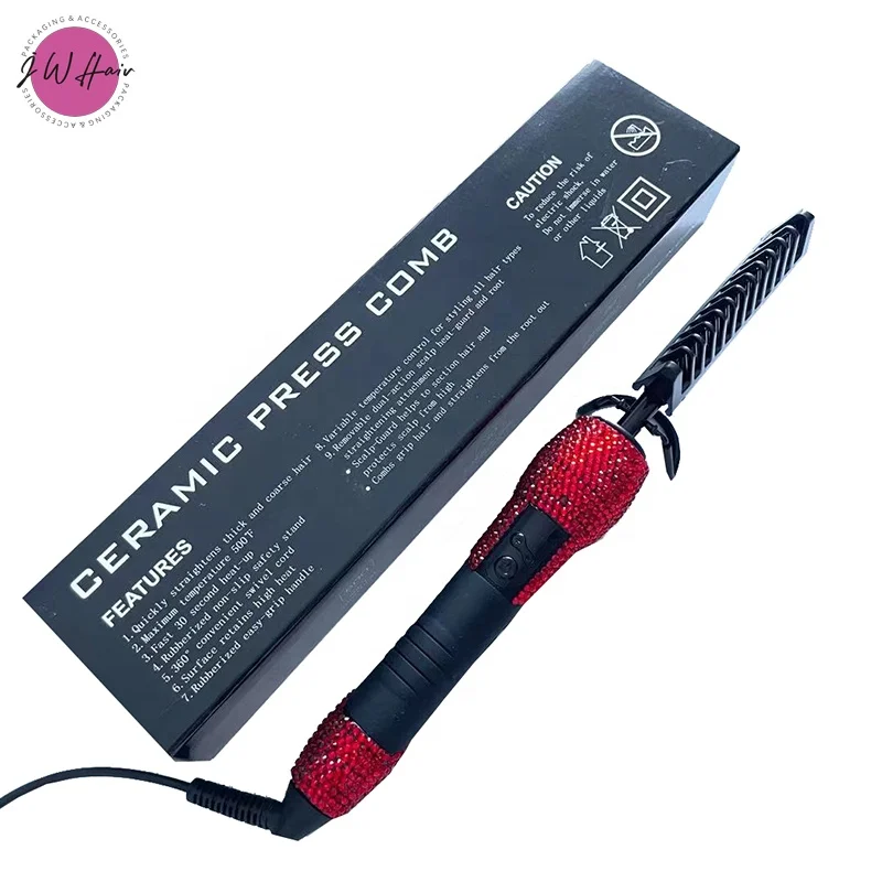 Wholesale Private Label Customize Electric Hair Brush Comb 500 Degrees Hot Comb