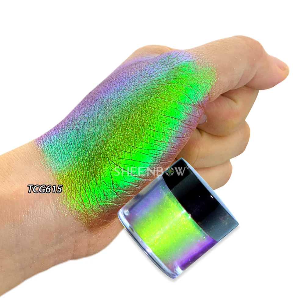 Sheenbow multi chrome chameleon aurora new eyeshadows pigment bulk pink multi chrome eyeshadow