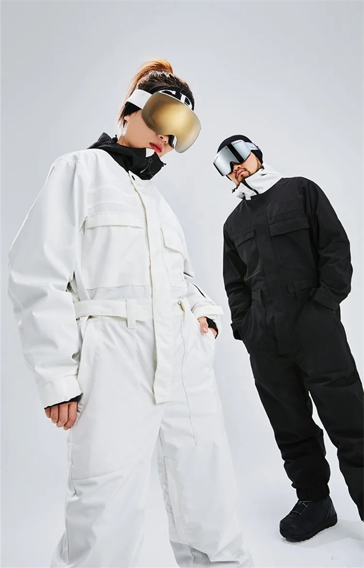 OEM unisex conjoined adult men and women hooded thickened ski jackets snowboard jackets jumpsuits snowsuits traje de esquiar