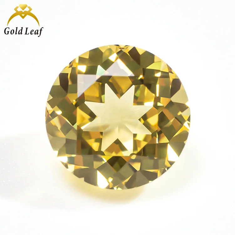 Goldleaf GRC Сертифицированный лабораторный Сапфир, оптовая продажа, 4-10 мм, круглый ограненный желтый цвет, лабораторные сапфировые рассыпчатые драгоценные камни