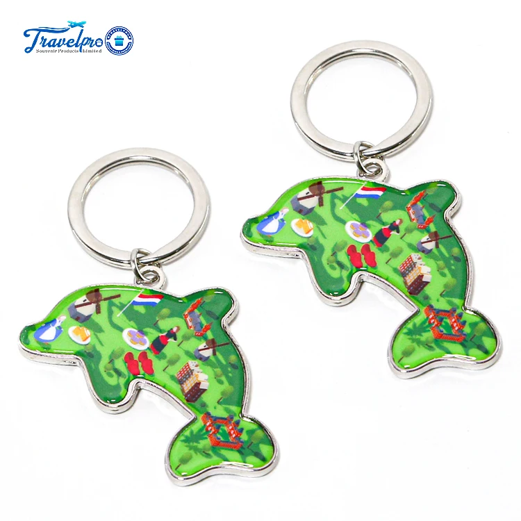 Travelpro Personalized Exquisite Metal Handicraft Dolphin Animal Style Key Chain Women Purse Ornament Key Ring