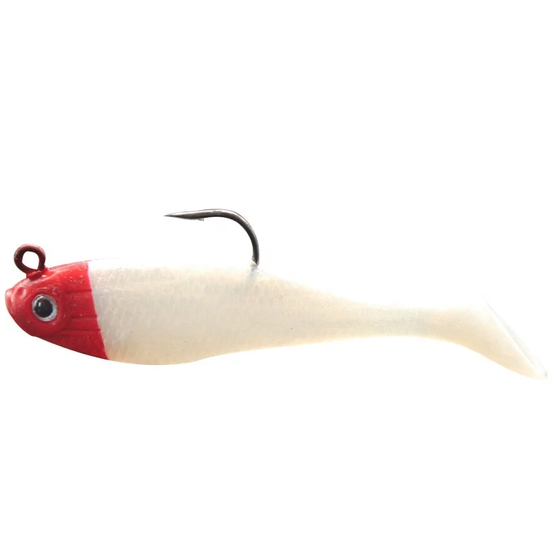 sea freshwater t tail  PVC fishing soft plastic lead lure with paddle tail