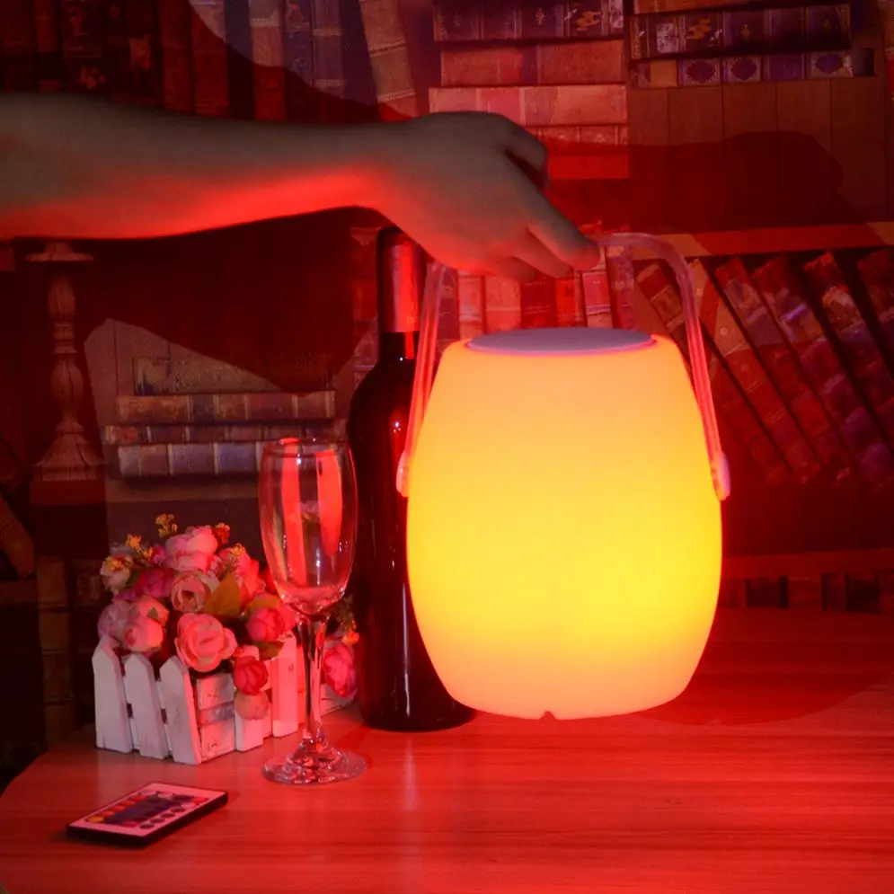 BT wireless speaker for sauna / LED table lamp with music player speaker USB charging and AUX player for office and hotel