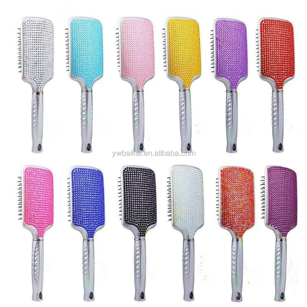 HEYAMO Marmor Cepillo De Peinar Bling Hair Brush Galvanise Electric Peines Para Cabello Bling Wig Brush With Logo Private Label