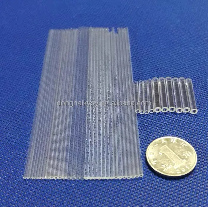 Thin optic fiber round quartz glass capillary tube support for custom