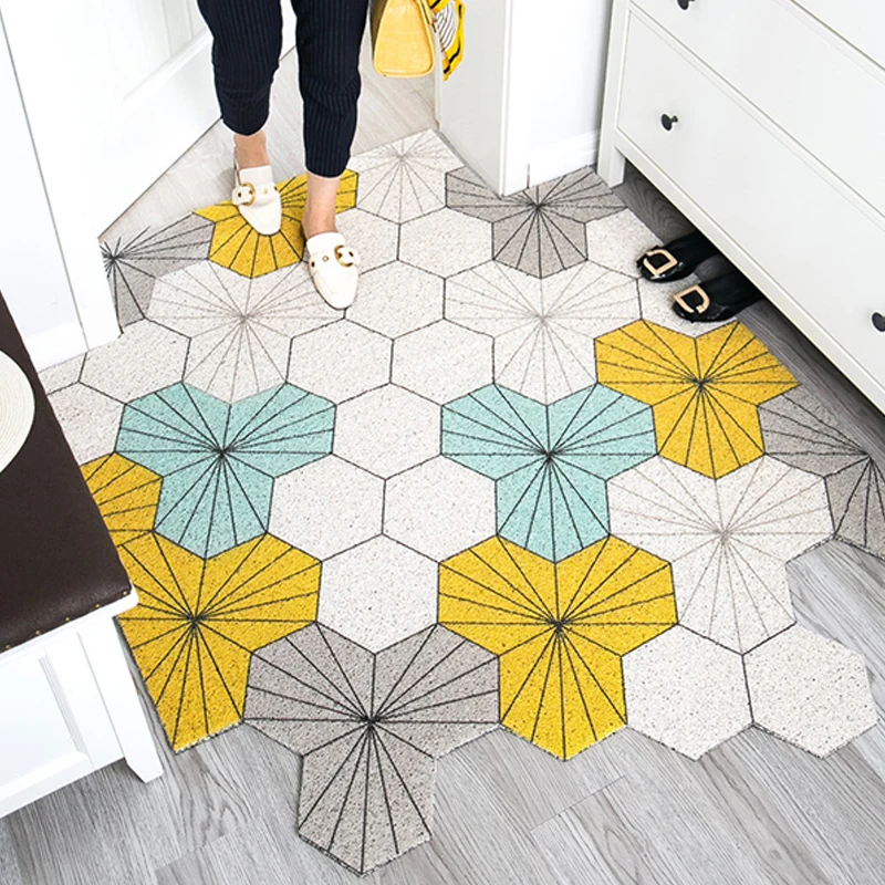 The Fine Quality PVC Coil Kitchen Mat Vinyl Loop carpet for living room entrance modern mats