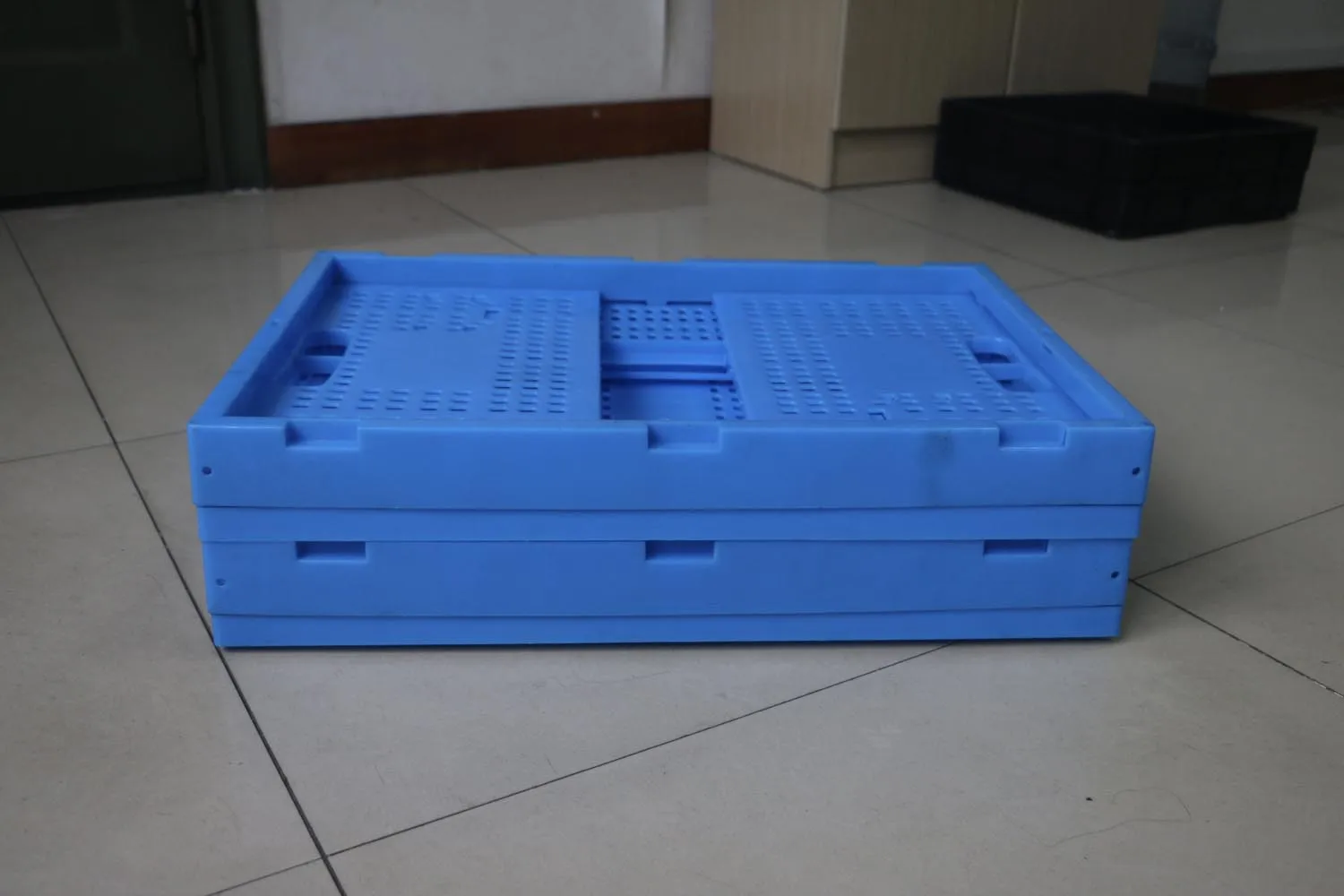 NEXARA 590*395*280mm Foldable PP Plastic Solid Box Crate Hot Sale Warehouse Series for Efficient Storage Organization
