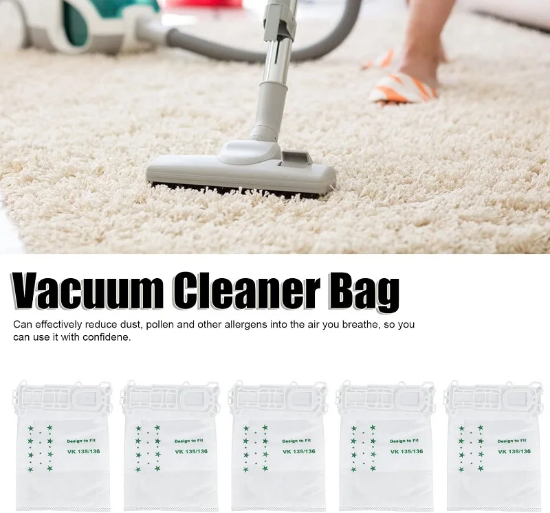 Pack Dust Bags Replacement Parts For Vorwerk Kobold VK 135 VK 136 Vacuum Cleaner Accessories Kit