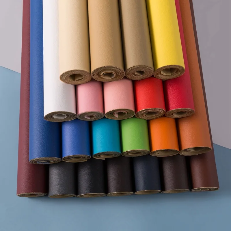 Hot-sale pu synthetic leather self adhesive leather stock artificial leather roll