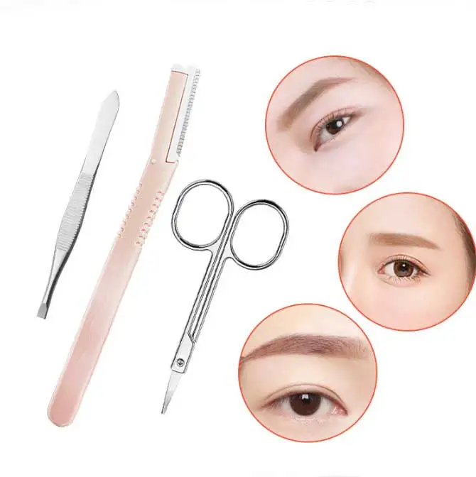 
10 In 1 Eyebrow Tool Eyelash Curler Applicator Tool Beauty Shaving Eyebrow Scissors Makeup Set Eyelash Extension Tools Kits 