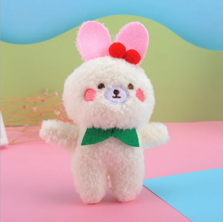 Small Size 2022 New Year bear and rabbit plush keychain toy bunny plush pendant doll for kids gifts