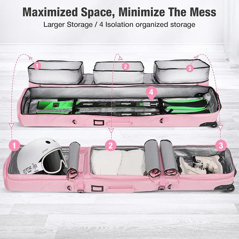 Custom Nylon Factory Board Bag for Adults Snowboard and Ski Boots Storage Solution Waterproof Durable Ski Travel Cover Bag