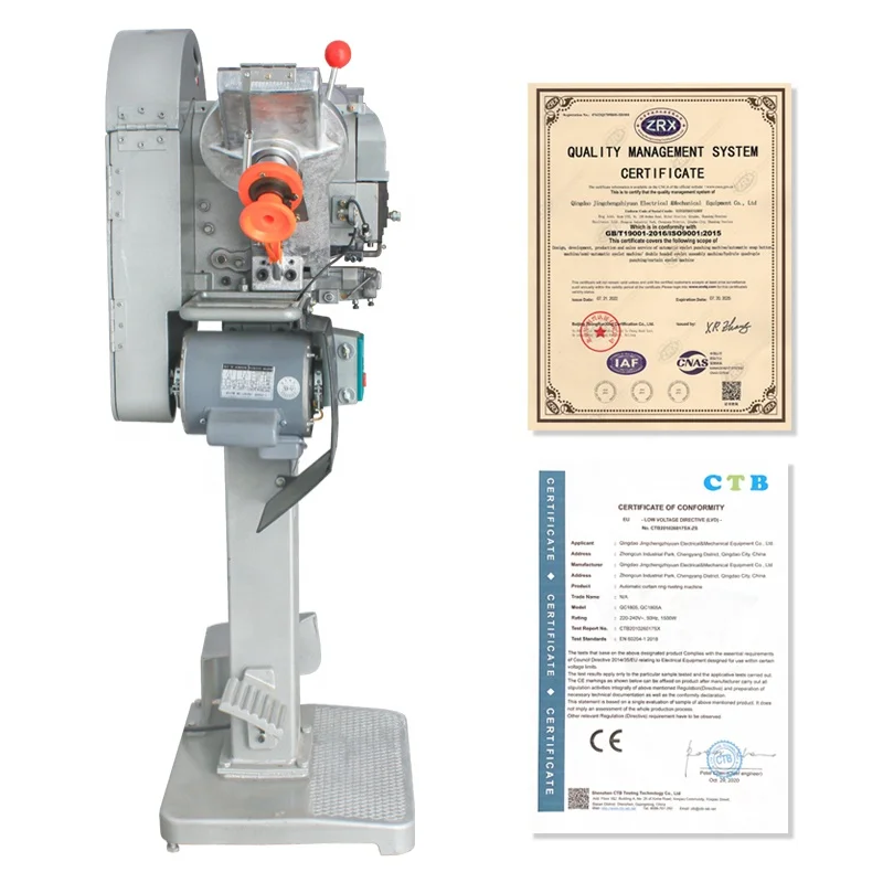 automatic snap button attaching machine