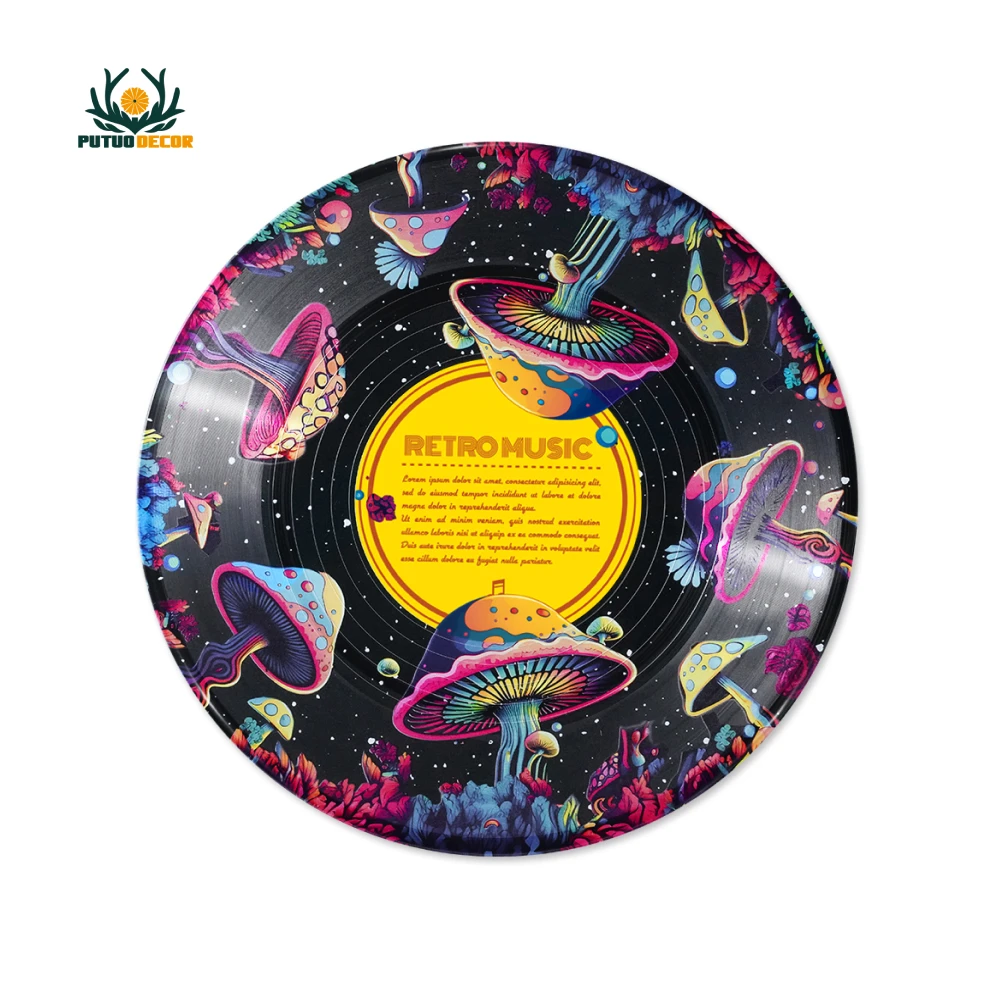 Putuo Decor PVC Vintage Aesthetic Music Records for Hippie Room Bedroom Decor Vinyl Records Wall Decor