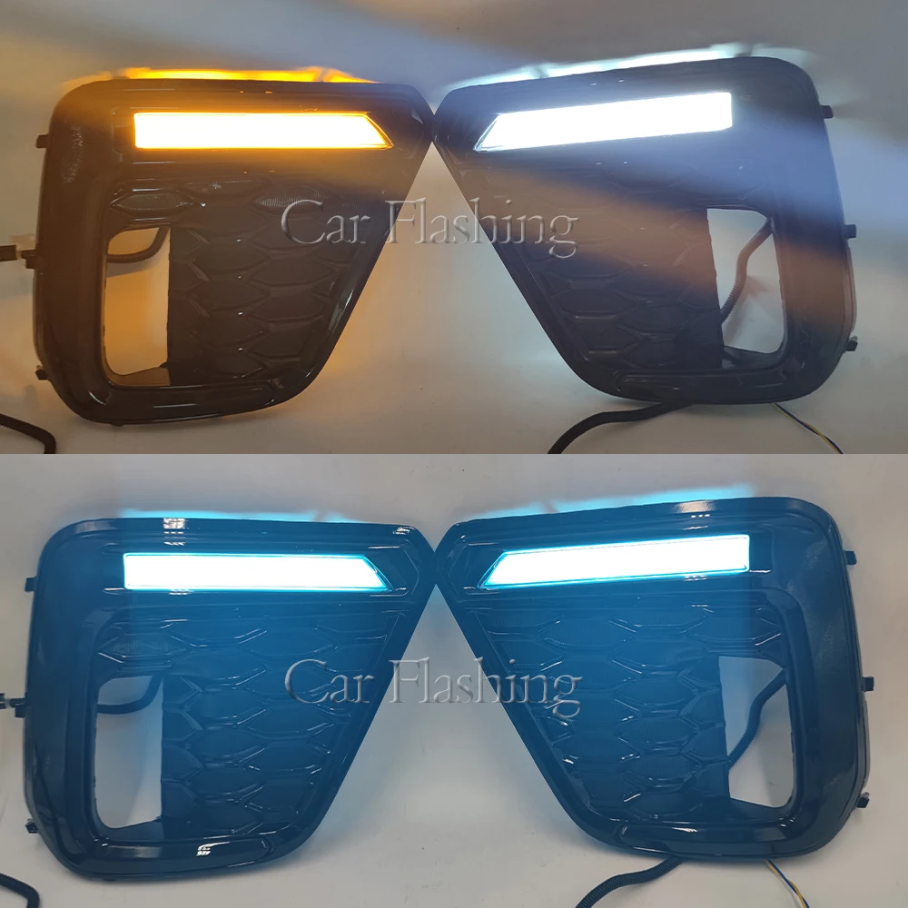 For Subaru Forester 2019 2020 2021 LED DRL Daytime Running Light Daylight Fog light yellow turn signal lamp