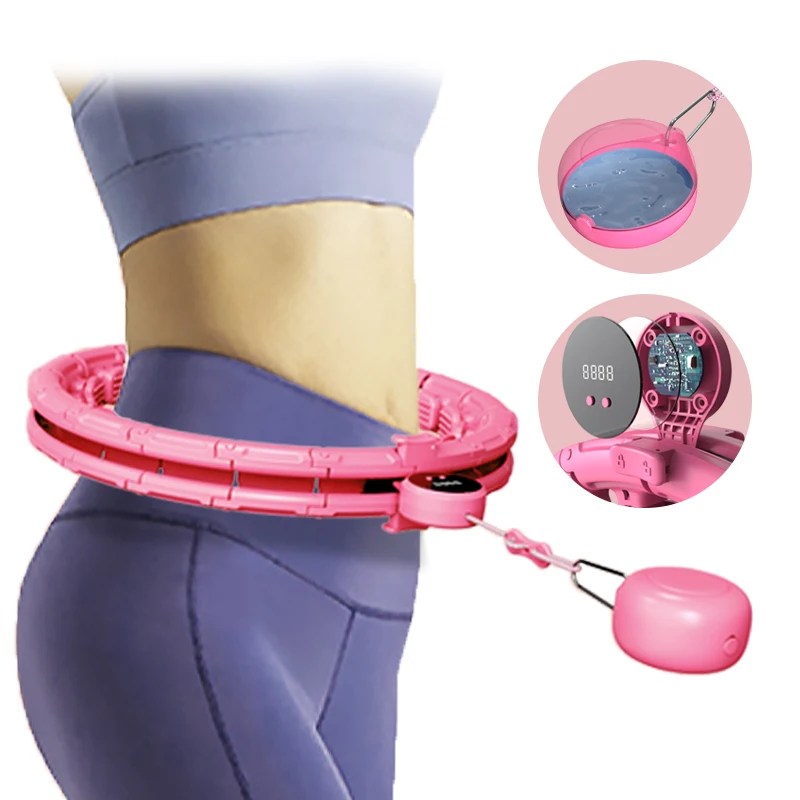 Недорогой гимнастический Электрический цифровой фиолетовый пластиковый умный Утяжеленный гимнастический круг для взрослых с 24 узелками