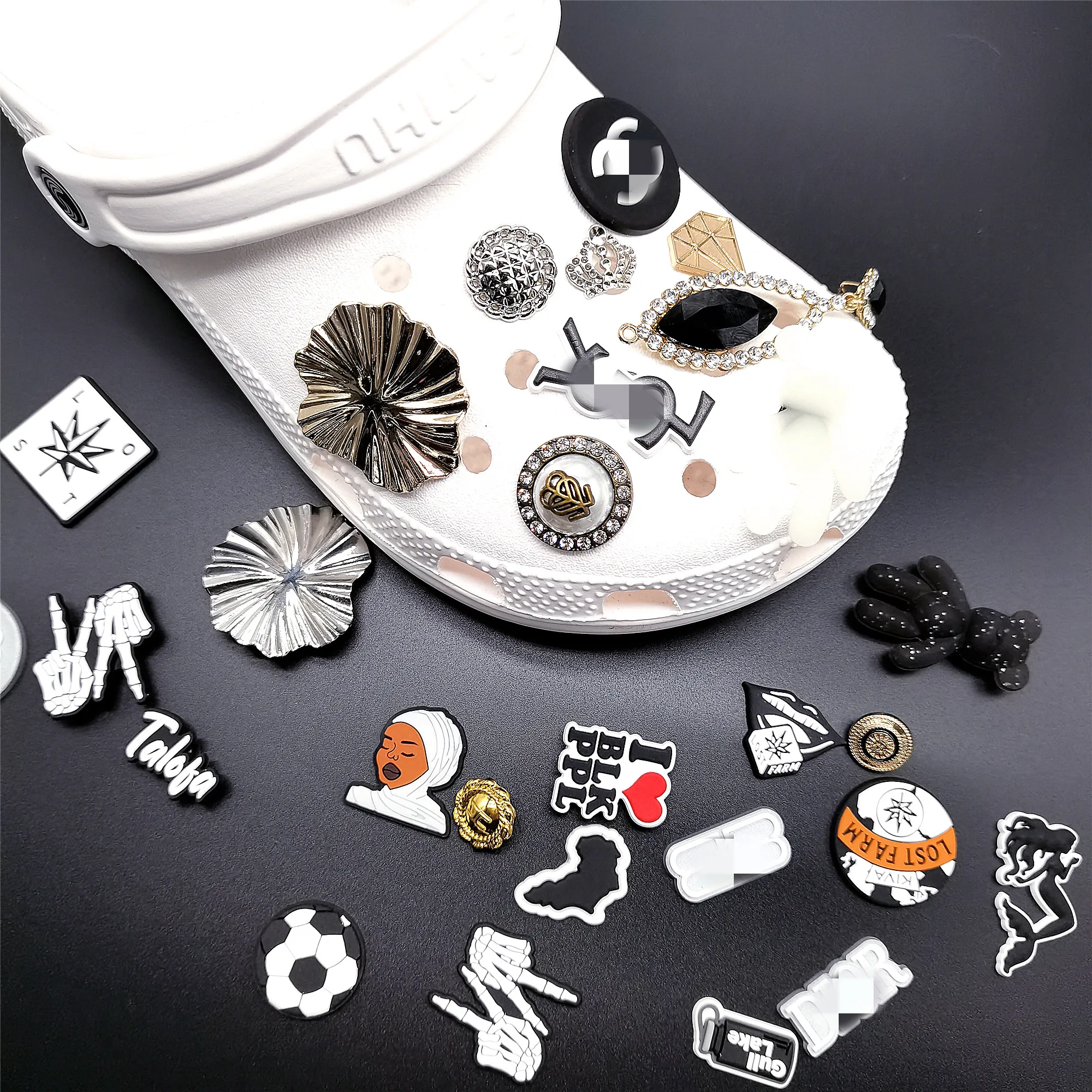 Custom Designer Croc Charms Metal Bling Shoe Charm Brand Charms Designer