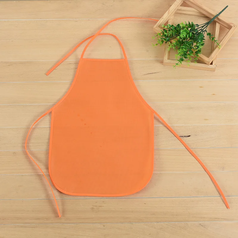 Custom Logo Print Eco-friendly Disposable Non Dirt Resistance Woven Kids Art Apron For Painting