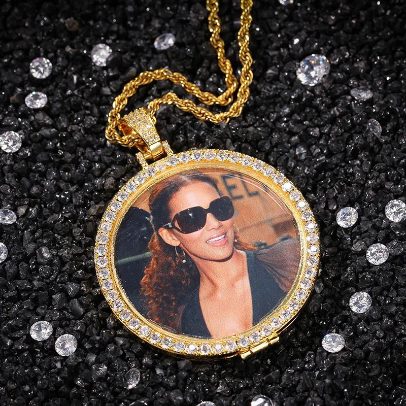Custom Photo Memory Medallions Solid Couple Pendant Necklace Hip Hop Fashion Personalized Jewelry Can Custom Letter