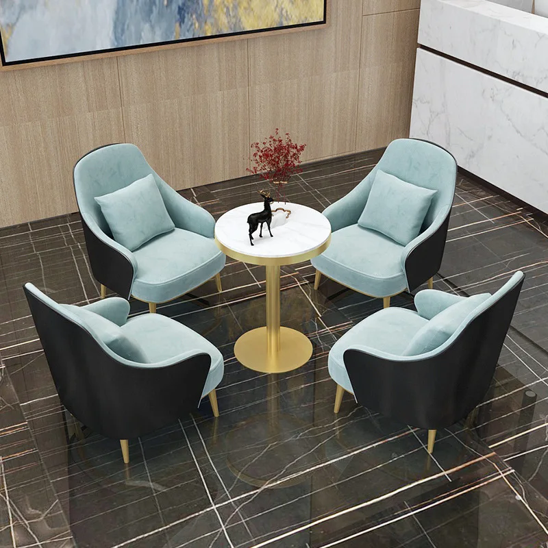 Nordic Home Office Round Dining Table And Chairs Set 4