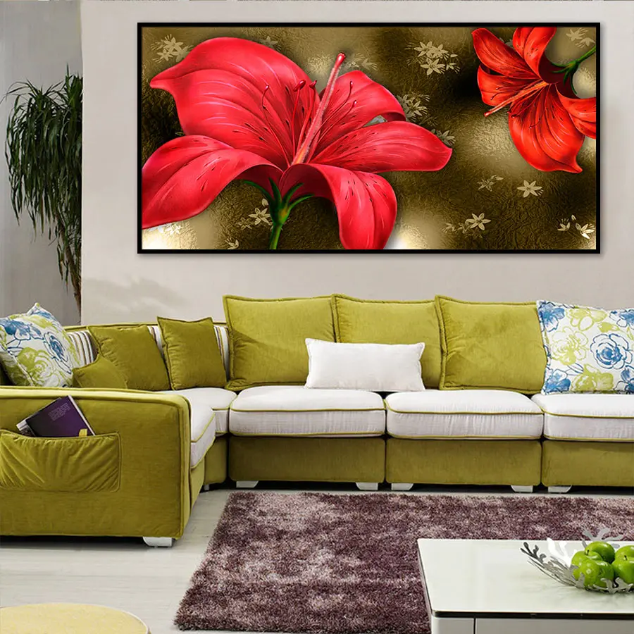 Cross Stitch Kits Embroidery DIY Needlework 11CT Stamped Kit and 14CT Counted Set for Home Decoration Patterns Flowers NCMF164