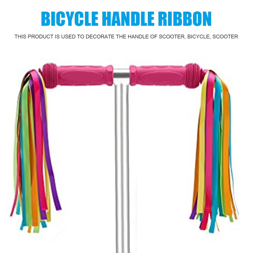 Kids Bicycle Bike Handlebar Scooter Streamers Sparkle Tassel Ribbon for Girls Boys Hot Pink
