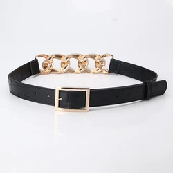 Leather belt European and American  punk exaggerated chain chain belts