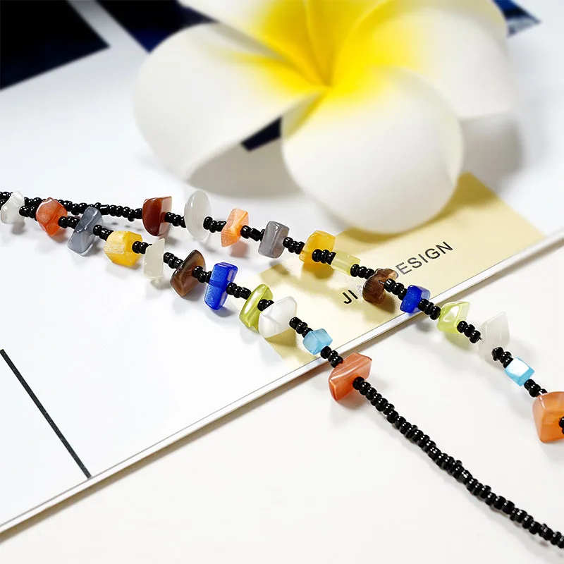 Color Reading Glasses Chain Colorful Stone Sunglasses Cords Eyeglass Lanyard Hold Straps Eyewear Retainer For Women