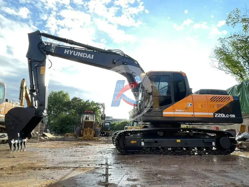 Hyundai 220 used excavator secondhand excavadora backhoe  22 ton in stock crawler digger hydraulic machine low price cheap