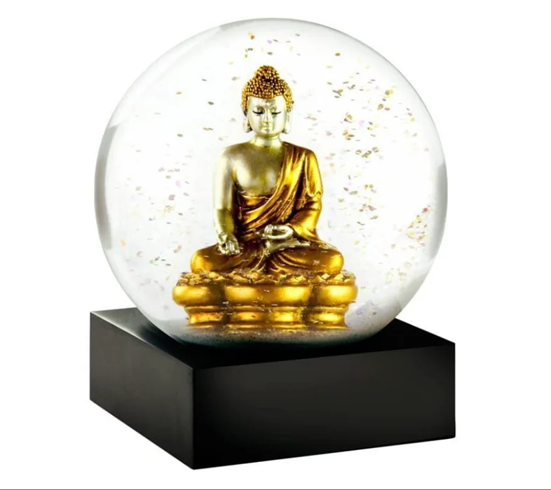 High Quality Polyresin Buddhism Snow Globe Sculpture Buddha Snow Globe