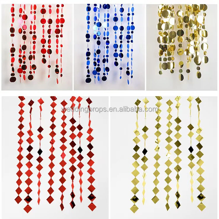 Gold Silver Wedding Trends Round Circle String Inspiration Ceiling Bling Decor