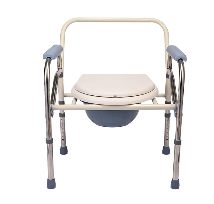 Spot Wholesale Multifunctional Equipment Chair Thickened Steel Pipe Shower Chair Height Adjustable Commode Chair