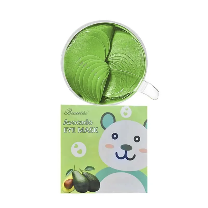 Popular Organic Nourishing Repairing Elastic crystal collagen Remove dark circles and eye lines Avocado Eye Patches