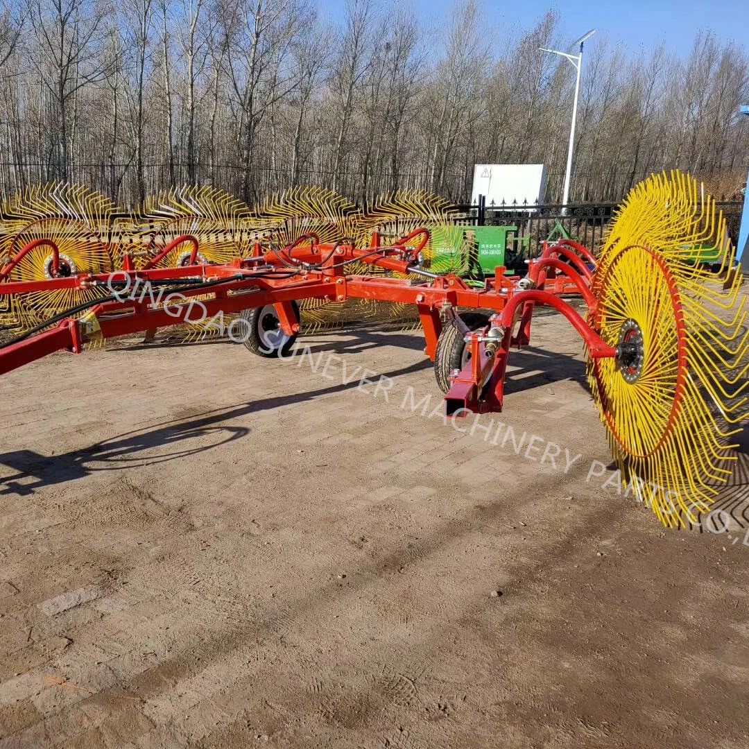 3/4/4.8m Working Width 8 Wheels Mounted Hydraulic Trailed Wheel Hay Rake