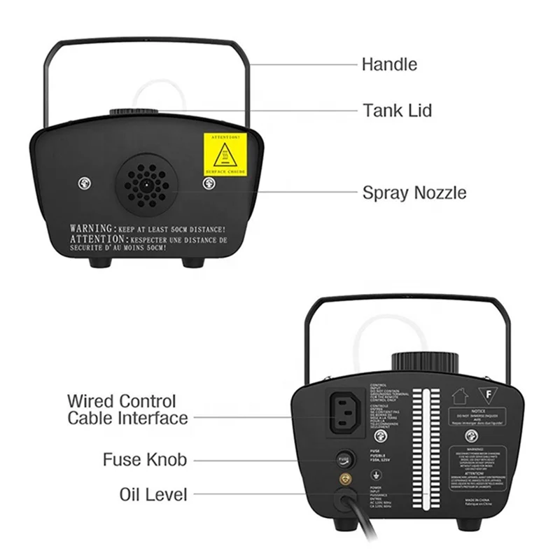 400W Smoke Fog Machine with Wired Remote Controller for Stage Holiday Wedding Parties