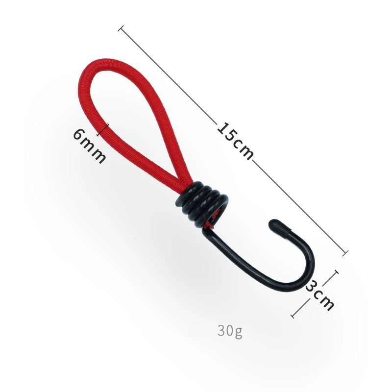6mm Bungee Cord Hook, Heavy Duty Latex Elastic Straps Rope for Tarps, Tents, Camping Trucks Boat Bungee Cord