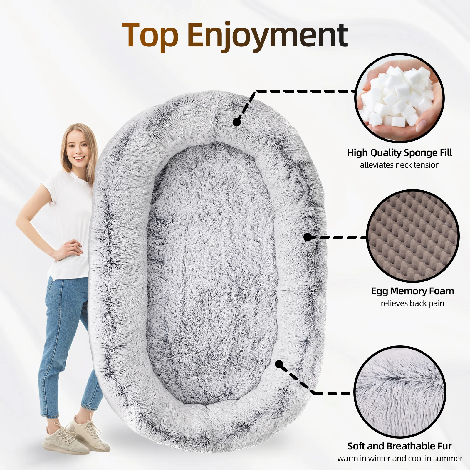 Большая кровать для взрослых с подушкой и одеялом очень большие кровати собак людей домашних животных пеной эффектом памяти можно стирать в стиральной машине