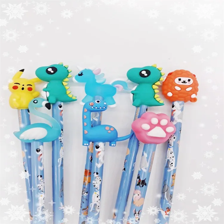 Custom Fidget Pencil Toppers Cartoon Animal Cute Pencil Topper For Kids School Usage