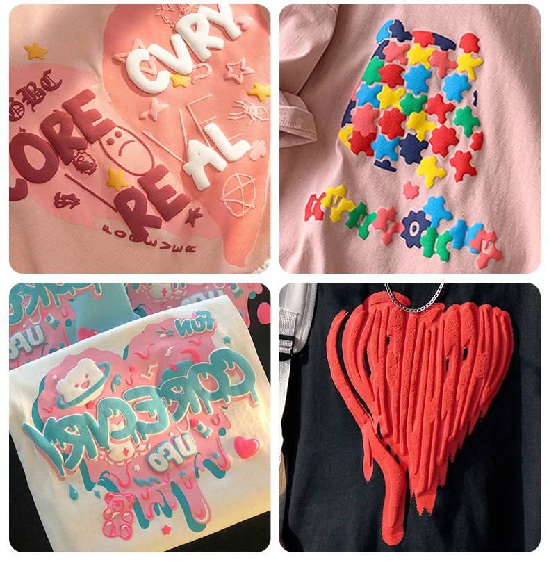 MOTE-ZC878 High Quality Custom Shirt Printing Cotton Custom 3d Puff Print Oversized Cotton t Shirt For Men