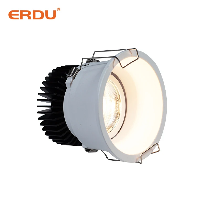 ERDU Slim Led Recessed Light 4 Inch Downlight Dimmable Indoor Home Hotel Trimless Cob Ceiling Recessed Led Downlight Spotlight
