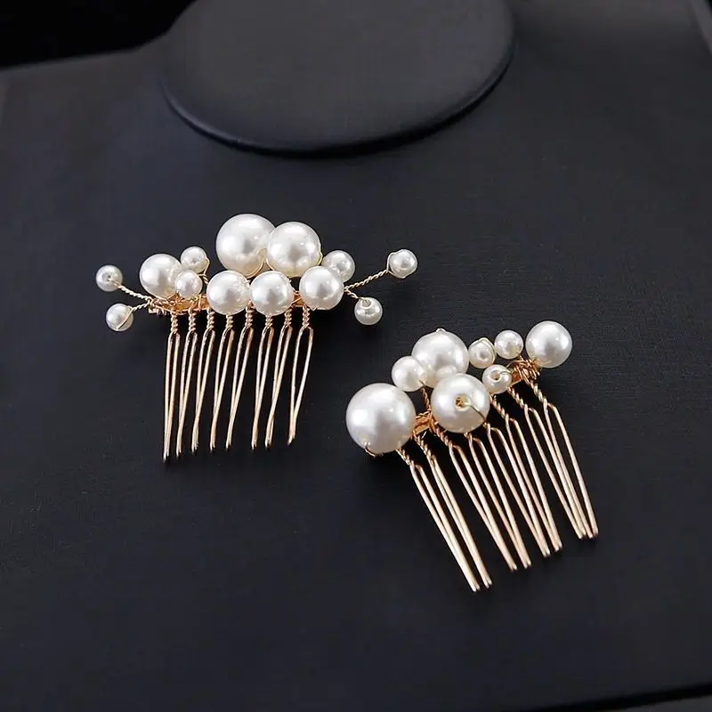 Hot Sell Handmade Pearls Hair Combs and Hairpins Set Bridal Pearls Hair Comb Wedding Hair Accessories 5pcs Per Set