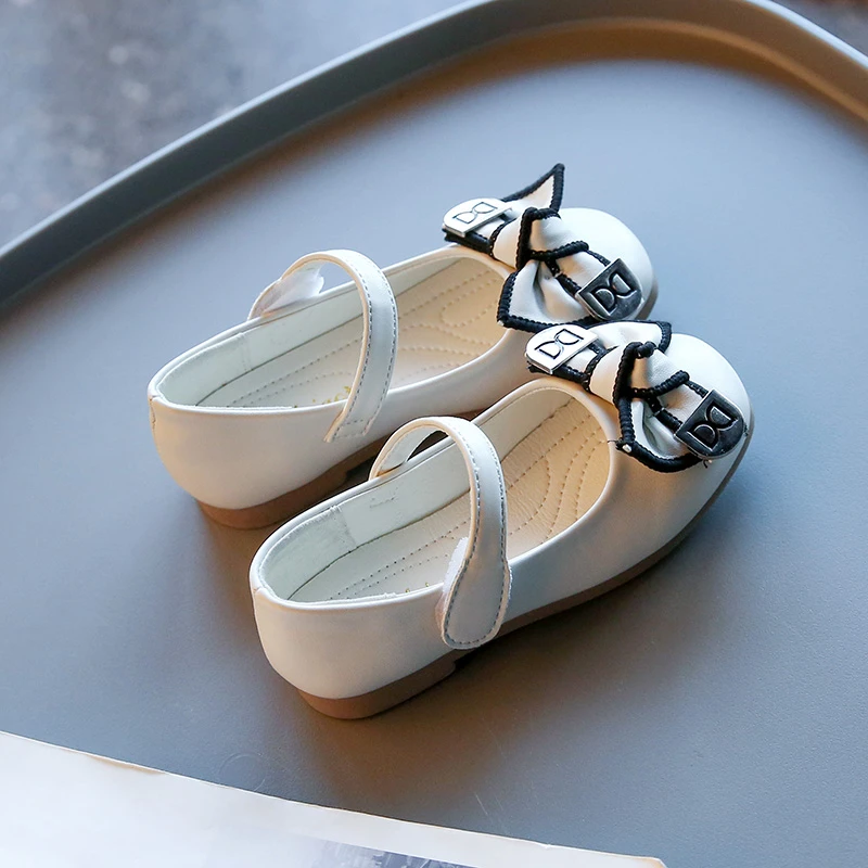 New Princess Leather Shoes Girls Single Shoes Soft Sole Children Bowknot Spring and Autumn Sweet Toddler Shoes Cute Chic Flats