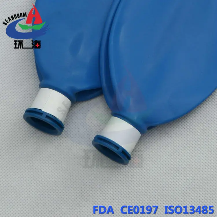 3L blue disposable Medical Latex Breathing Bag CE ISO13485