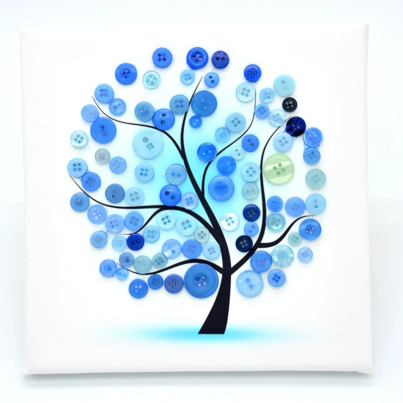 Arts and Crafts Supplies Craft Kits Set with Canvas, Acrylic Paint, Buttons