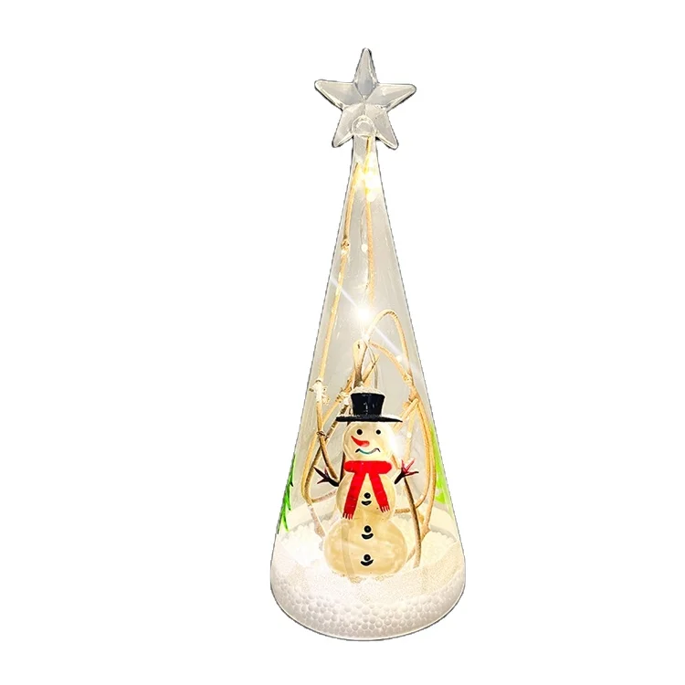 Светодиодное Рождественское украшение, настольное стекло, Рождественская елка (1600345346573)