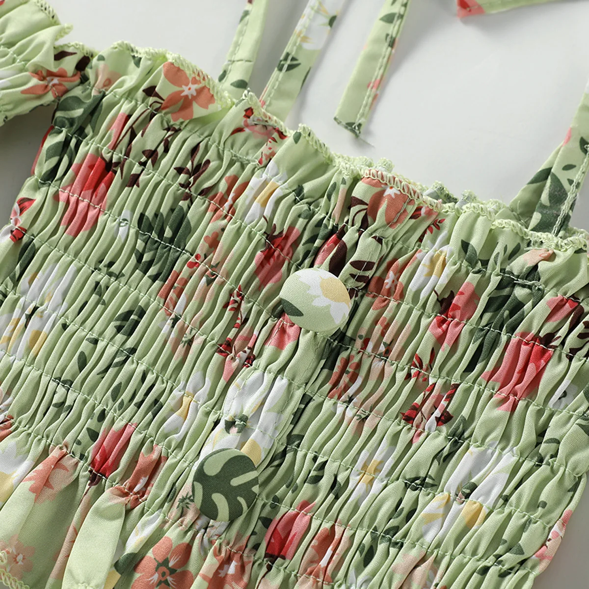 2022 Casual Kids Girls Clothes Sets Off Shoulder Floral Printed Short Sleeve T Shirts High Waist Solid Shorts 2PCS Children Wear