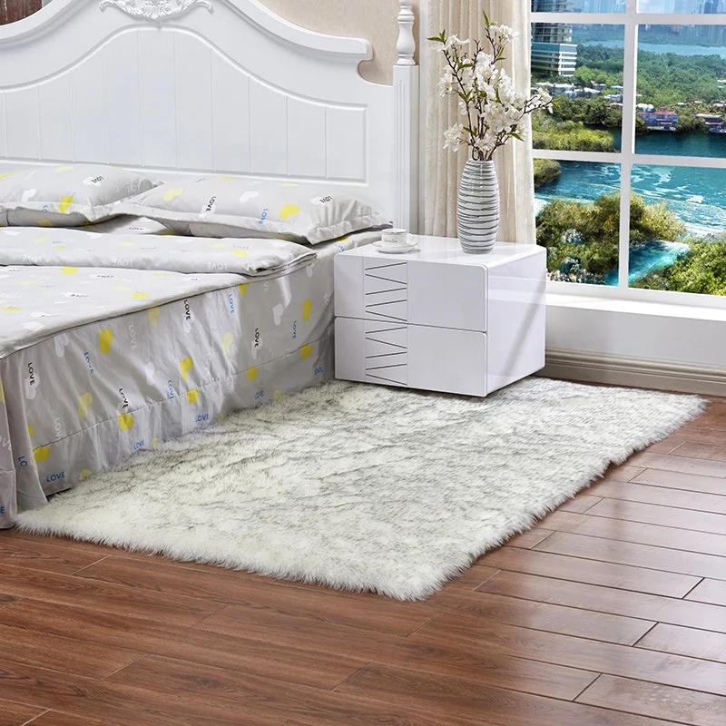 Sheepskin Soft Long Hair Faux Australian Wool Area Rug Living Room Floor Set Luxury Faux Fur Carpets And Rugs