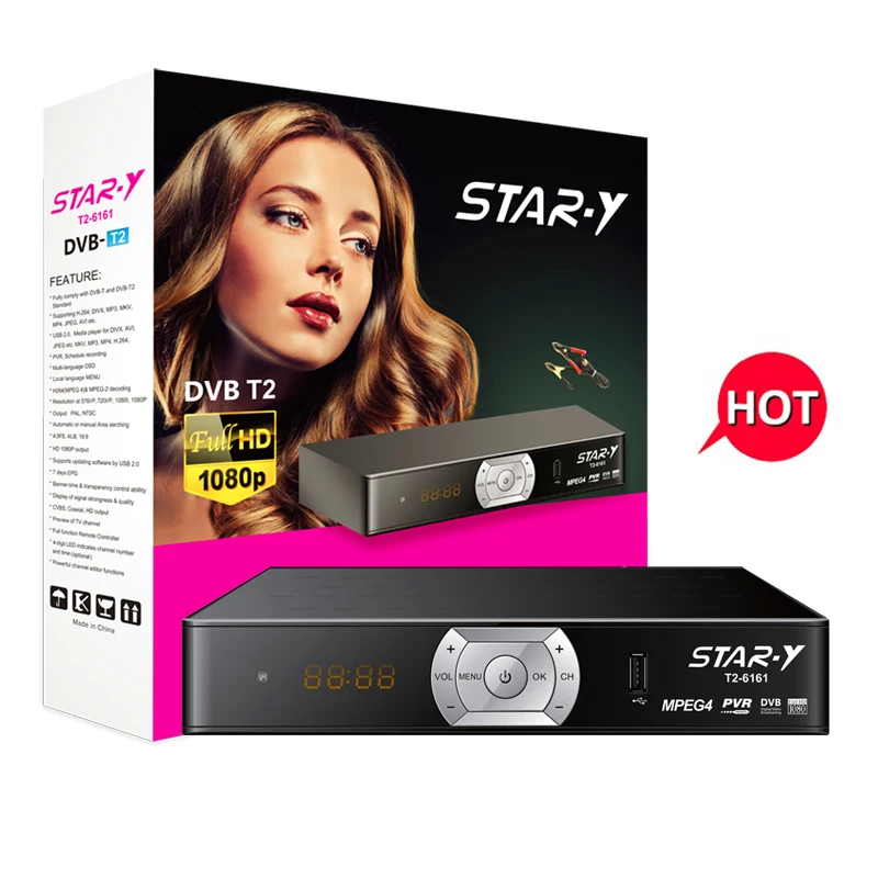 STAR-Y T2-6161 New decoder satellitar tvsat decoder digitale terrestre dvb t2 italia tv air receiver set top box