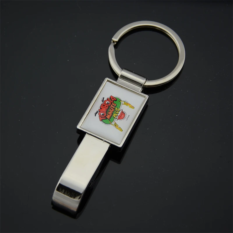 custom metal bottle opener keychain with epoxy logo